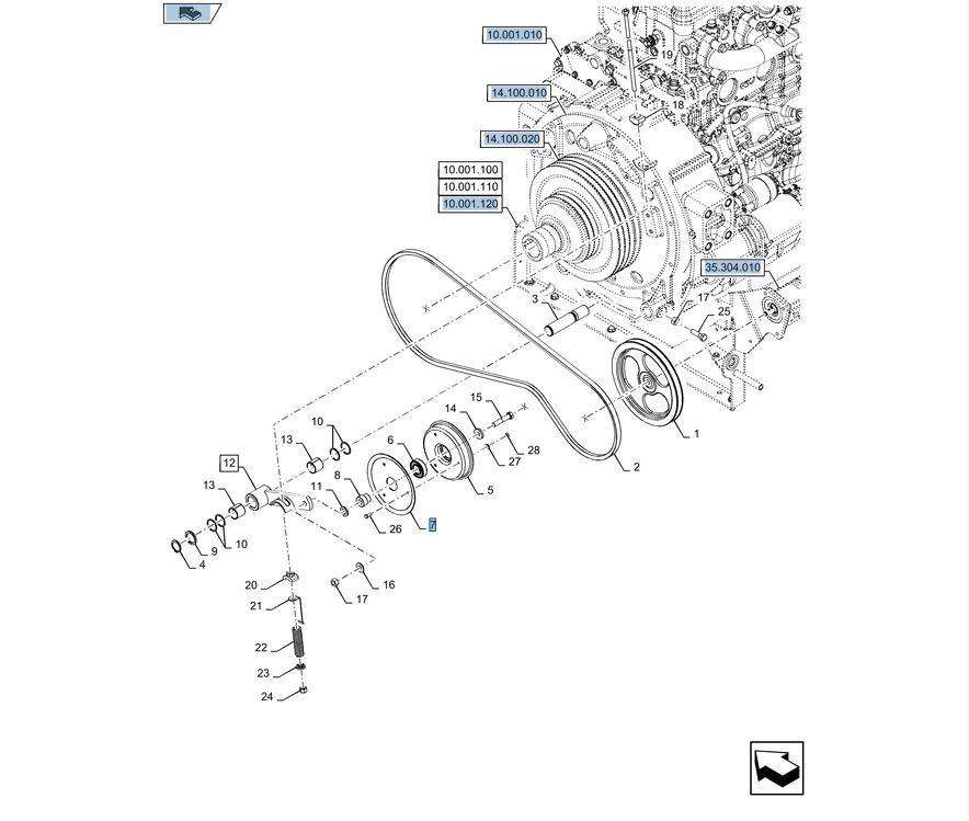 Pół koła pasowego 330737 TX CX New Holland CNH
