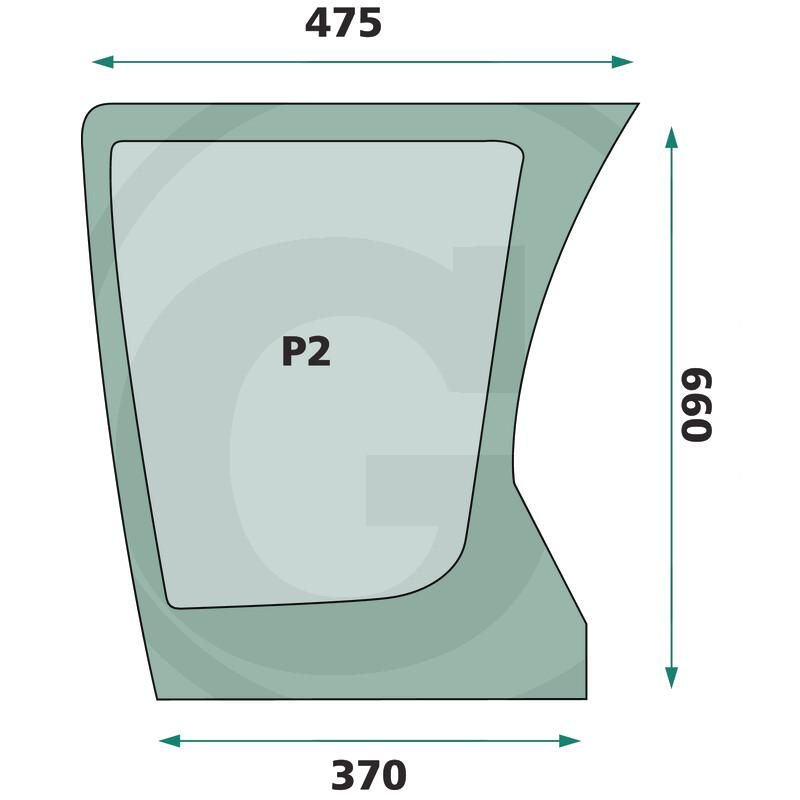 Szyba przednia dolna, prawa Deutz Agrotron 04429884