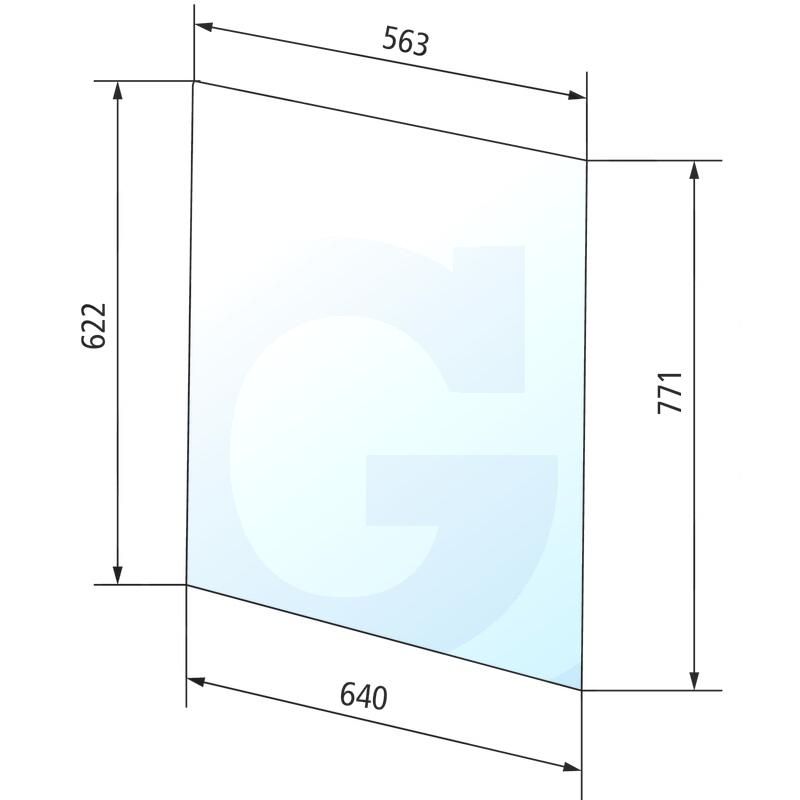 Szyba drzwi górna, prawa i lewa CASE 433 933 520417
