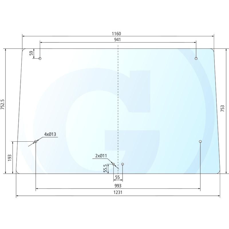 Szyba tylna Renault 70-34 6005002916