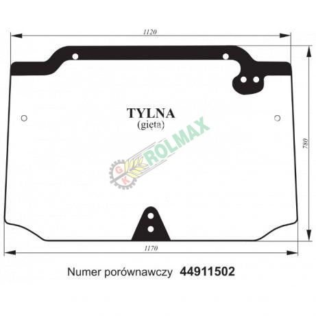 Szyba tylna New Holland 44911502
