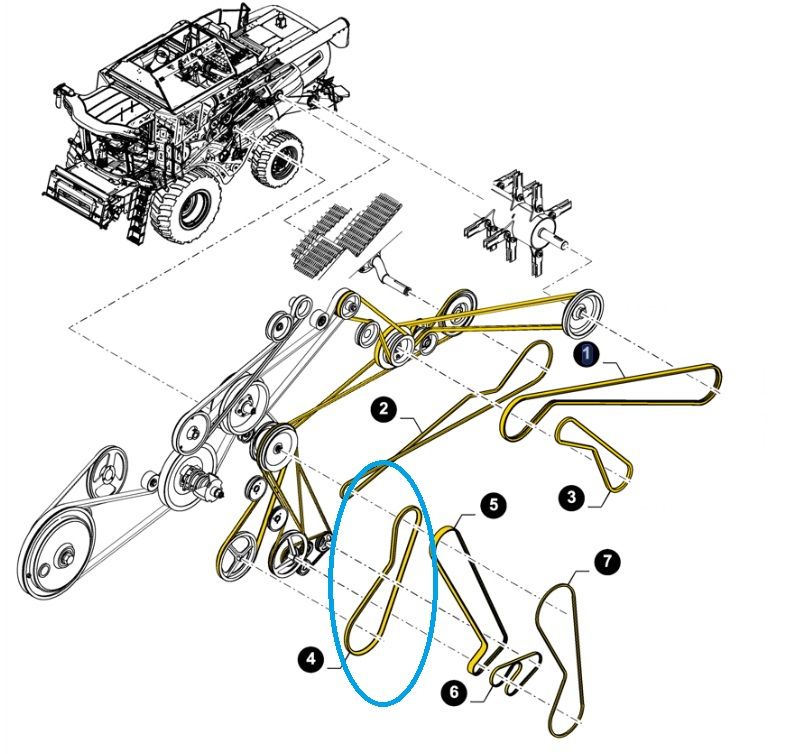 Pas podsiewacza New Holland CX 84432785 CNH