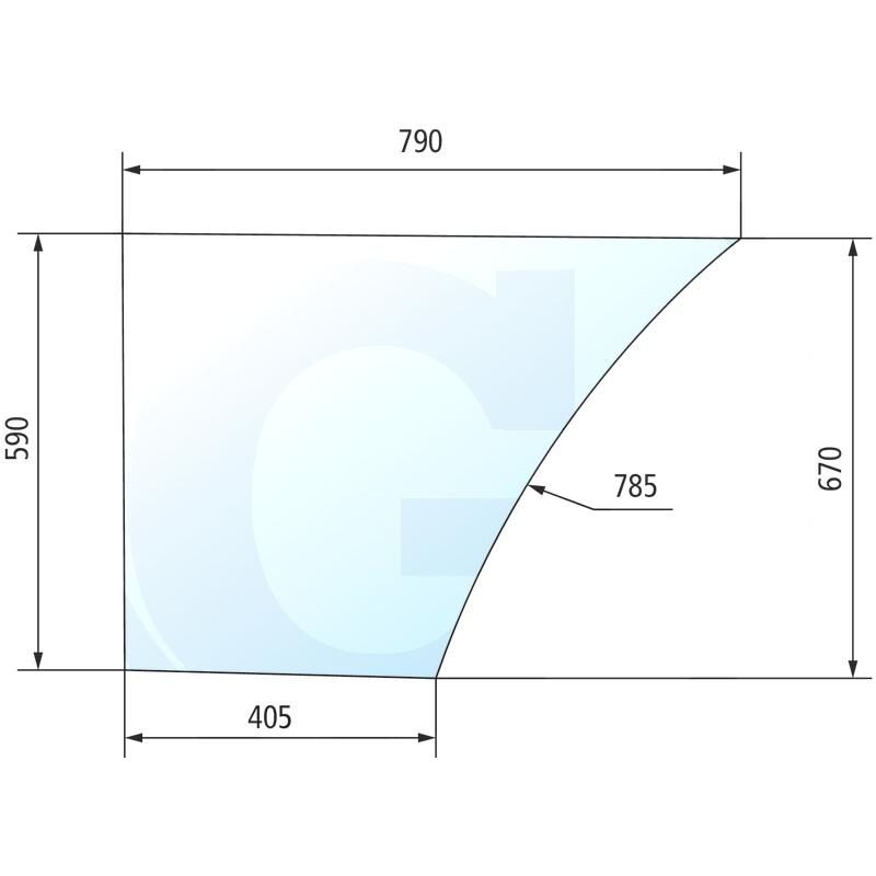 Szyba drzwi dolna, lewa Ford seria 35 FIAT L New Holland TL 82002182