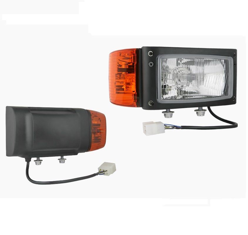 Reflektor przedni typu H4 przewód i złączem AMP prawy REPR1.24205 Wesem