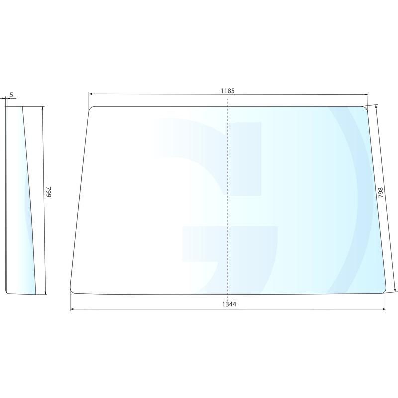 Szyba przednia stała John Deere 6130 7430 L213346, L171336, L112972