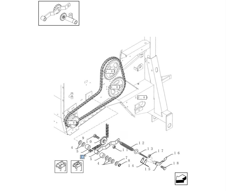 Łańcuch główny napędowy 84429994 New Holland BR CNH
