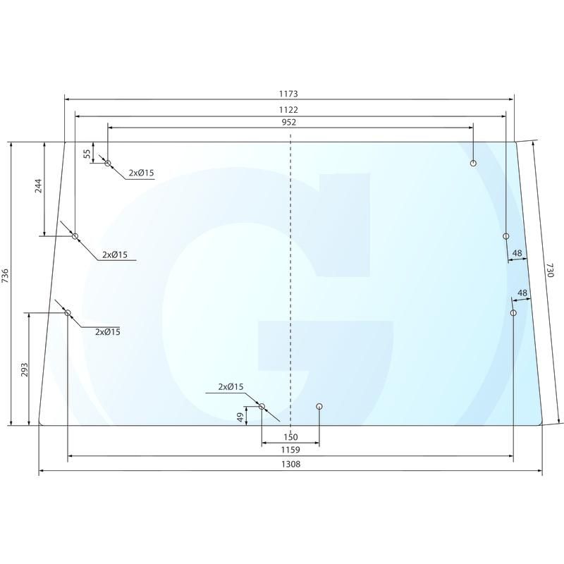Szyba tylna górna CASE 644 1246 1255 3221542R1, 520483