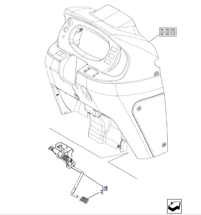 Pedał gazu New Holland TD5 47540819 CNH