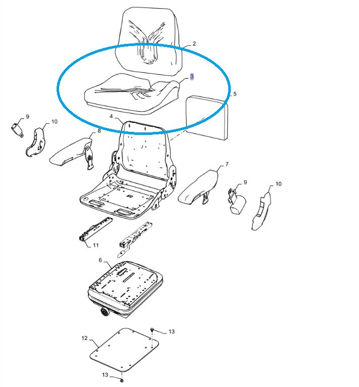 Siedzisko fotela kierowcy New Holland Boomer MT40350729 MT40460840 CNH