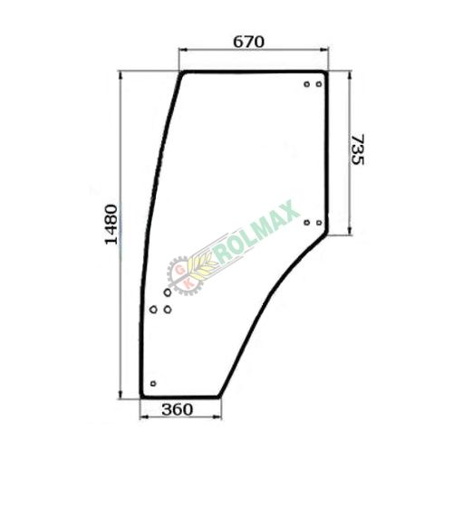 Szyba drzwi lewa New Holland TD5000 CASE 87620234