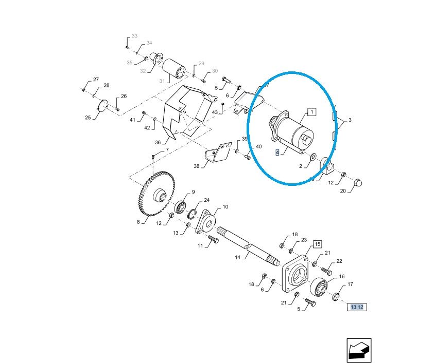 Silnik elektryczny New Holland TC 84043540 CNH
