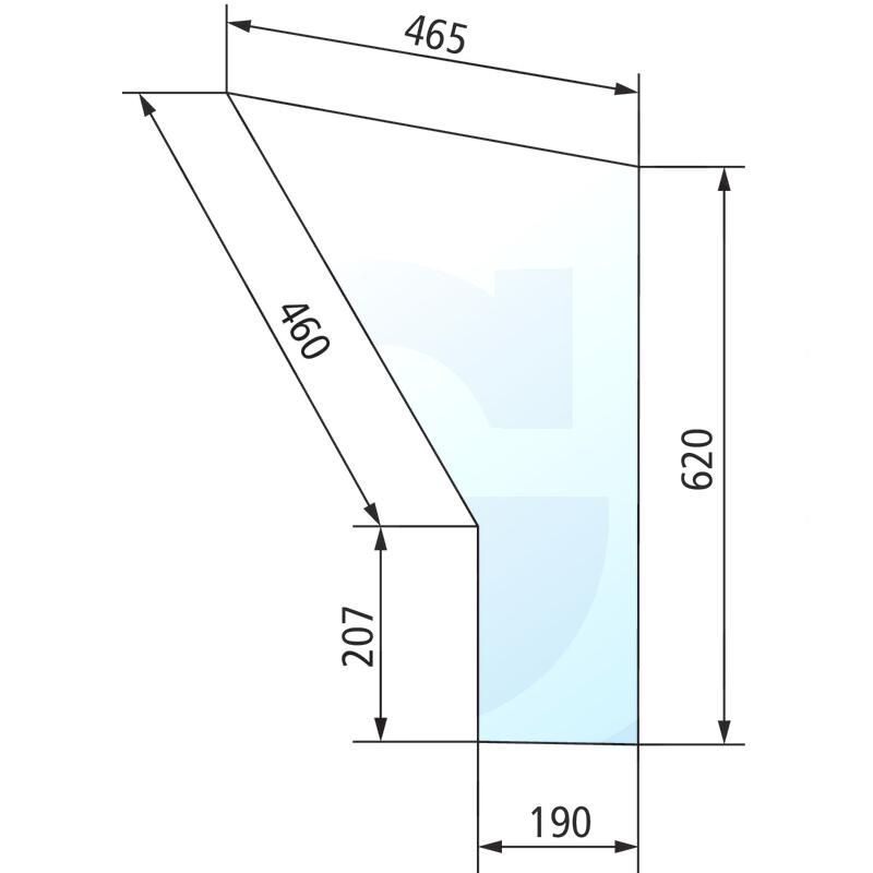 Szyba dzielona dolna, prawa i lewa CASE 644 844 520661