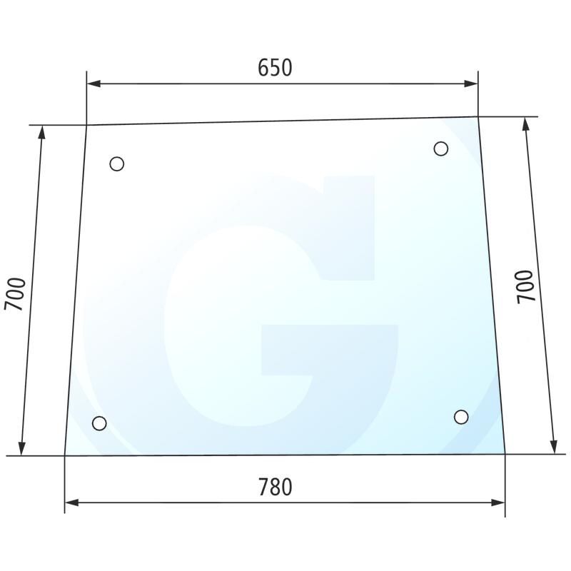 Szyba drzwi górna, prawa i lewa, z otworami Deutz VC 4364138