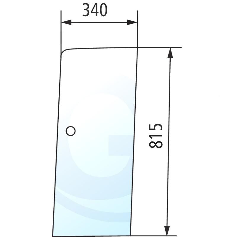 Szyba drzwi górna, prawa i lewa CASE 440 940 1989739C1
