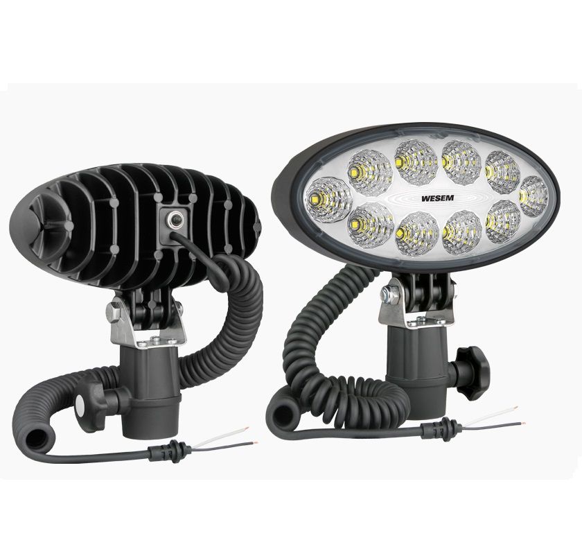 Lampa robocza LED 60° 4000lm z uchwytem CAR3, przewodem spiralnym wyłącznik CRV1B.52340 Wesem