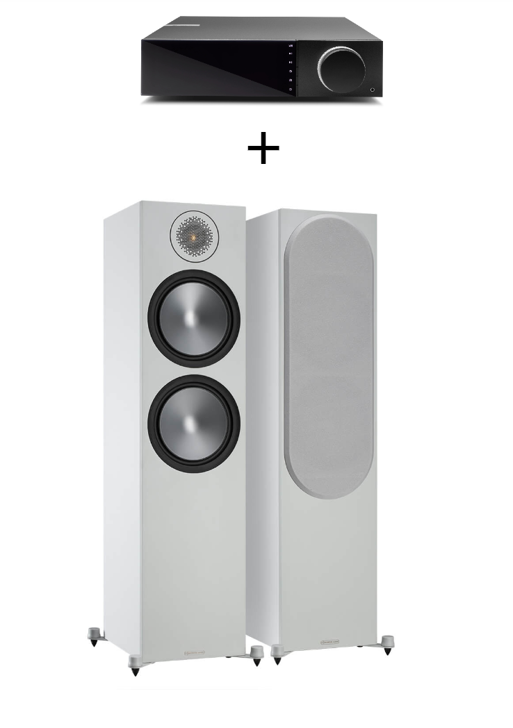 Promo zestaw kolumn monitor audio bronze 500 + wzmacniacz strumieniowy cambridge evo 75