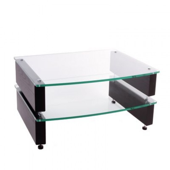 Stolik custom design milan xl hi-fi 2 (150+200mm, czarny, szyby przezroczyste)