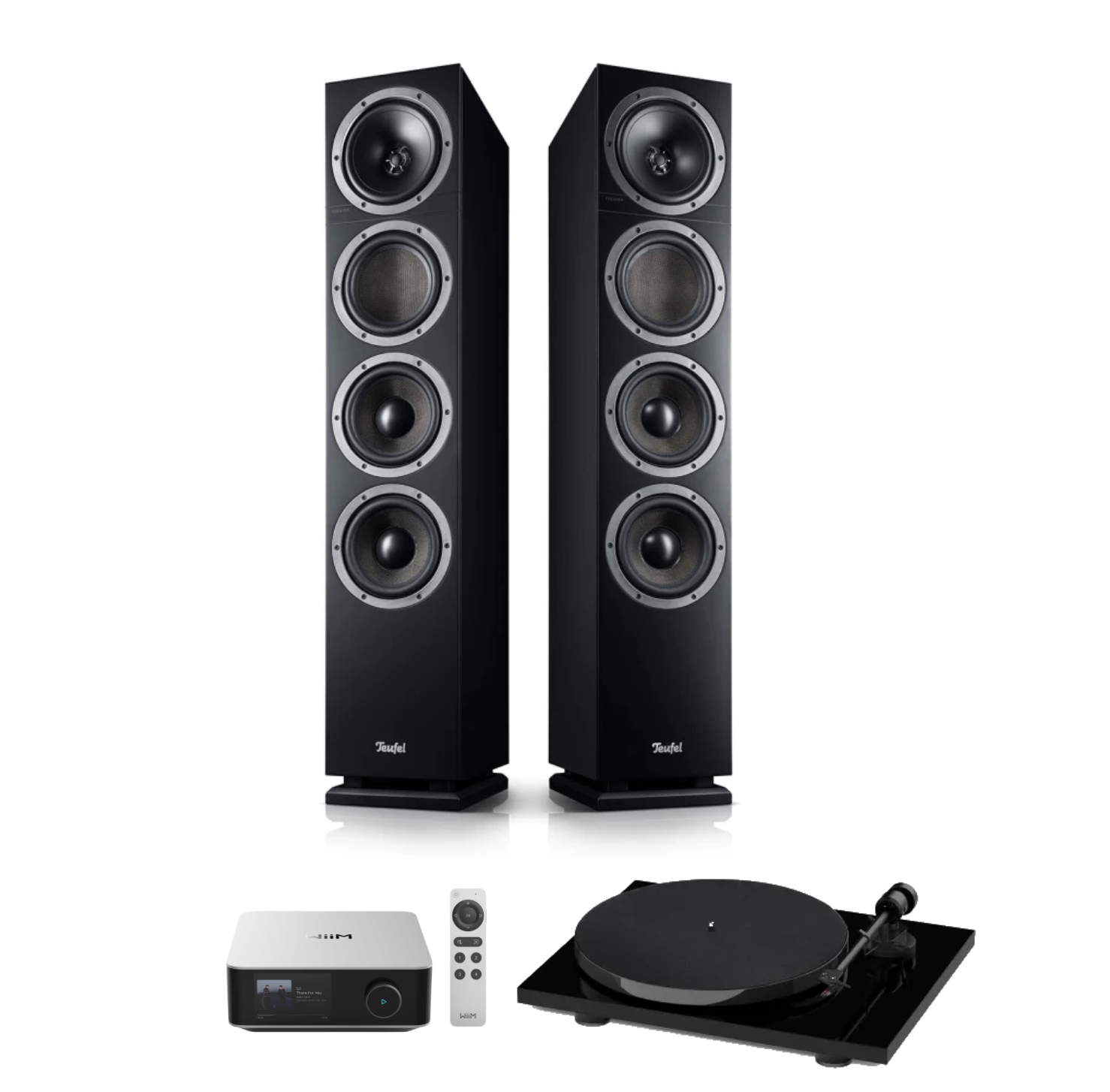 Teufel theater 500 + wiim amp ultra + pro-ject e1 phono czarny