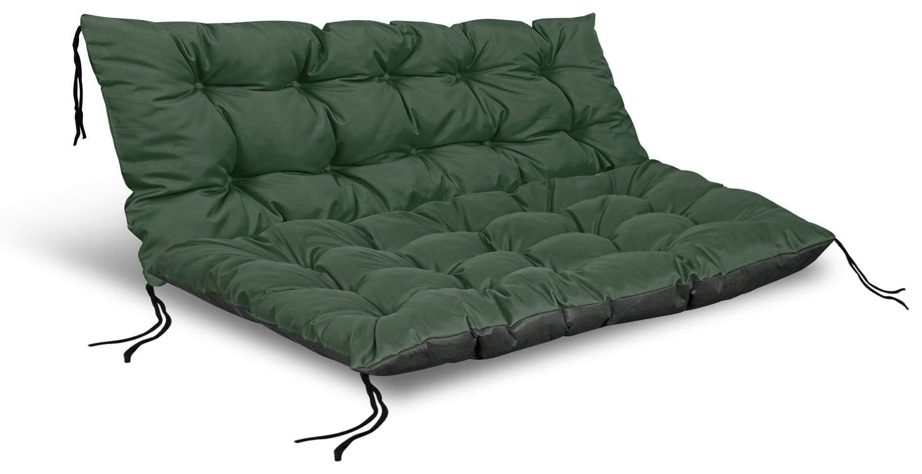 Poduszka ogrodowa 120/80 cm + 120/40 cm na ławkę palety wodoodporna zielona