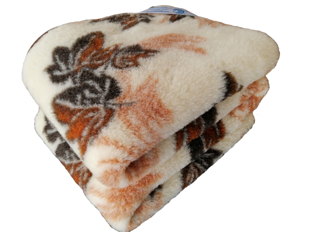 koc merynos australijski, wzór listki 140x200 (+-5cm)