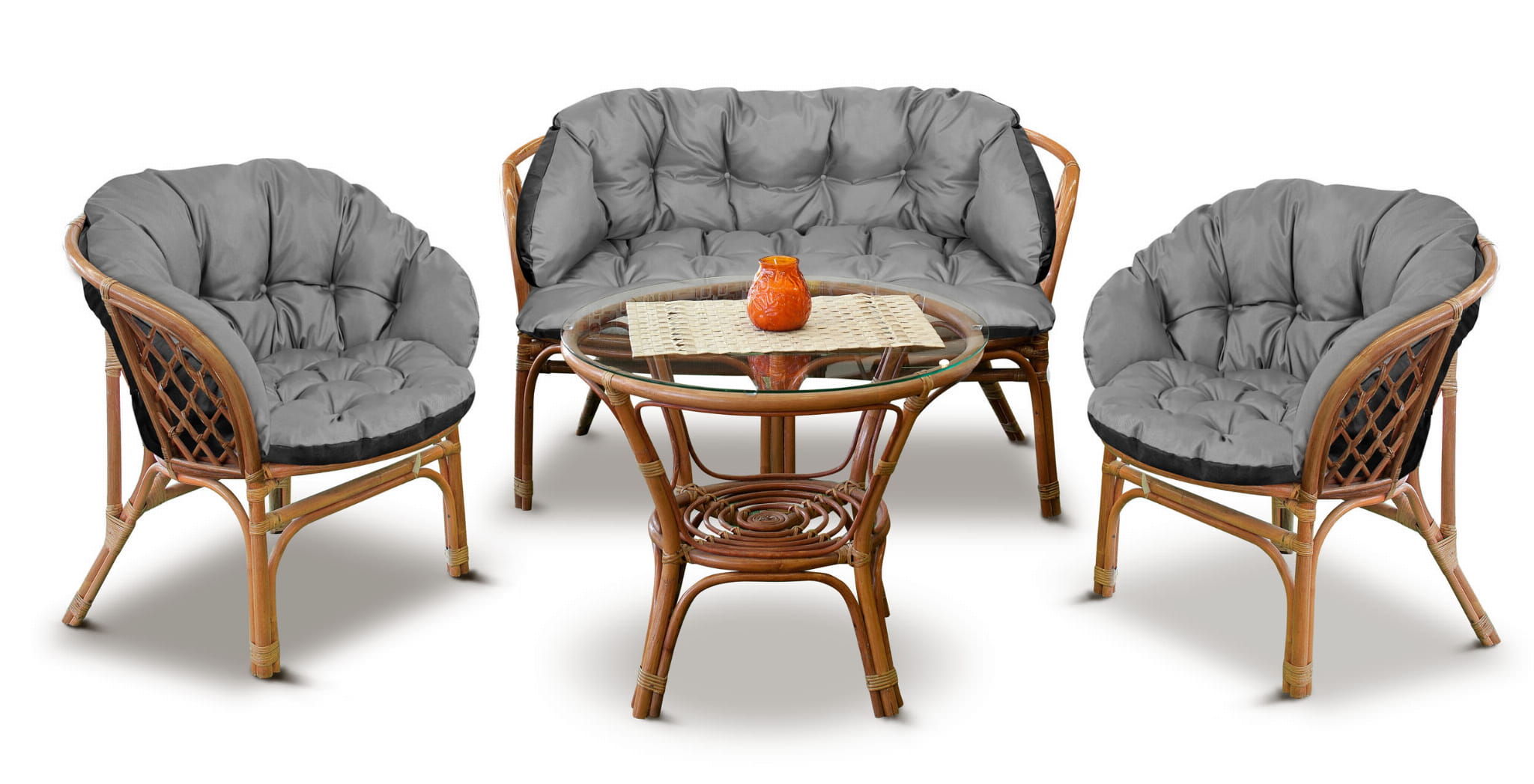 Zestaw ogrodowy 2x122x40cm + 190x40cm na krzesło kanapę huśtawkę meble rattanowe wodoodporny szary