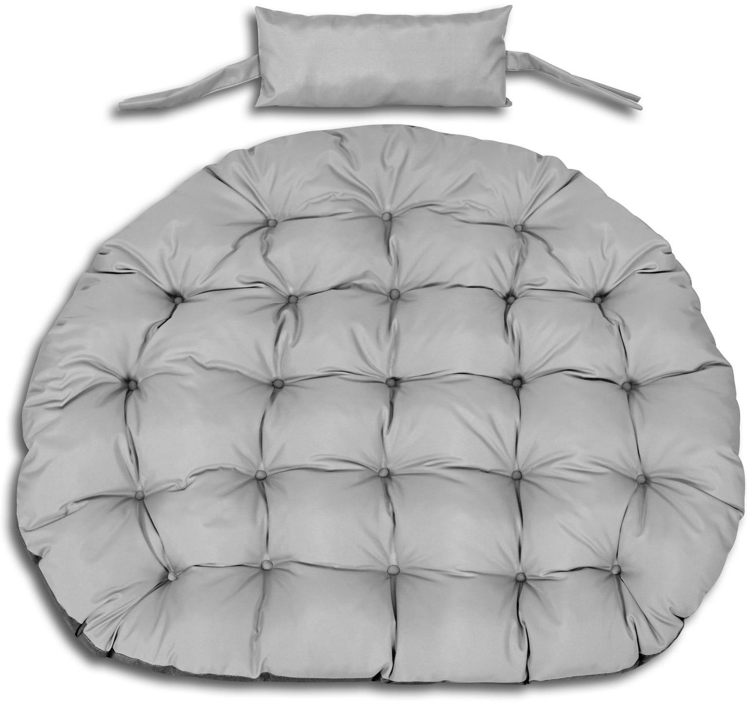 Poduszka ogrodowa 110 cm na krzesło wiszące bocianie gniazdo wodoodporna szara