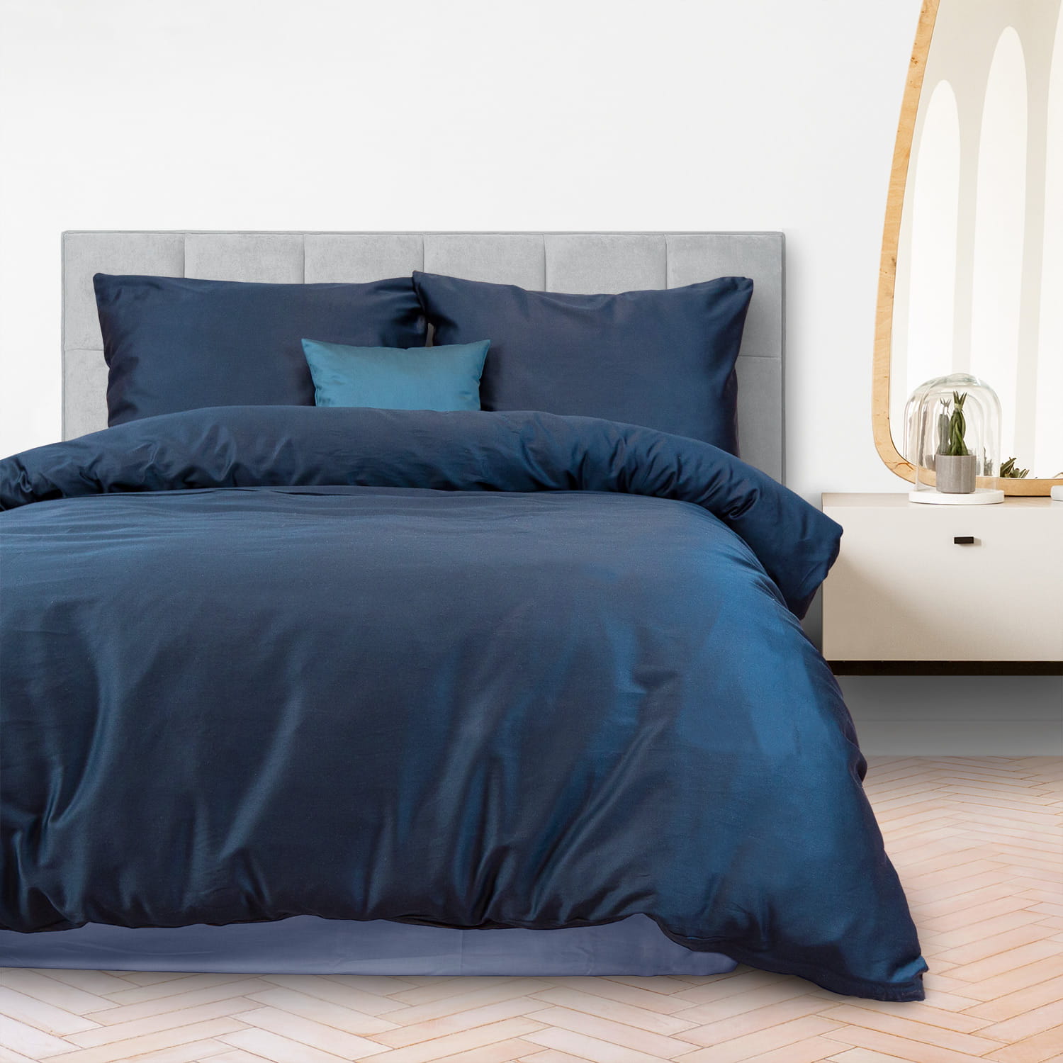 Pościel bawełniana 140x200 satyna kolor chaber