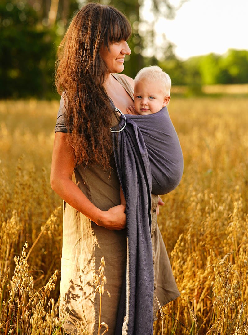 Chusta do noszenia dzieci TALISMAN GRAPHITE UNICOLOR RING 2,1 m - 100% Bawełna, splot żakardkowy