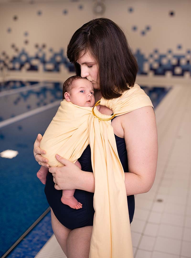 Chusta do noszenia dzieci SUNNY RING - 100% Bawełna, chusta kółkowa, rozmiar: 2,1 m, splot żakardowy