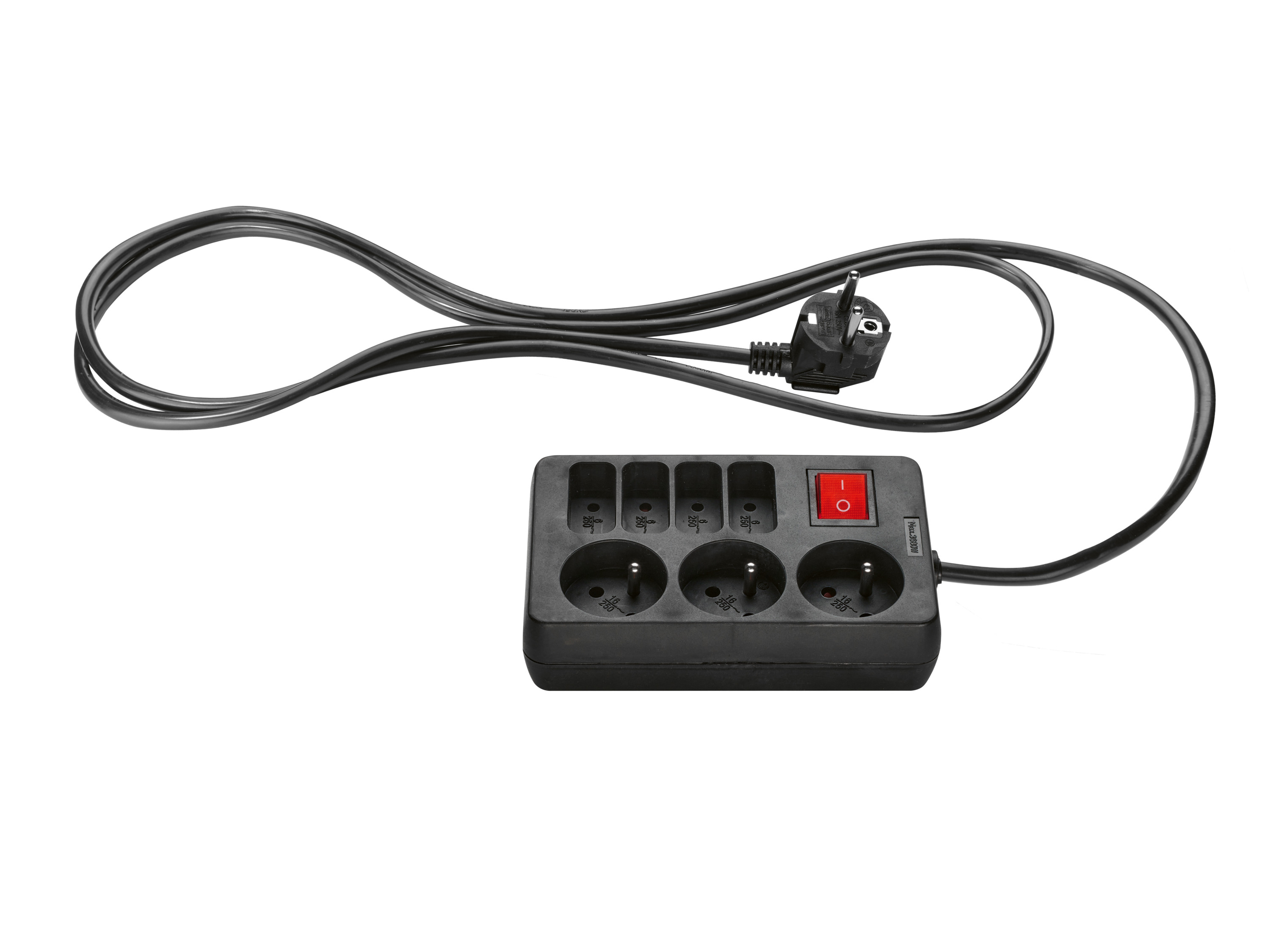 Tronic Listwa lub zestaw listw zasilających 7 gniazd, Czarny