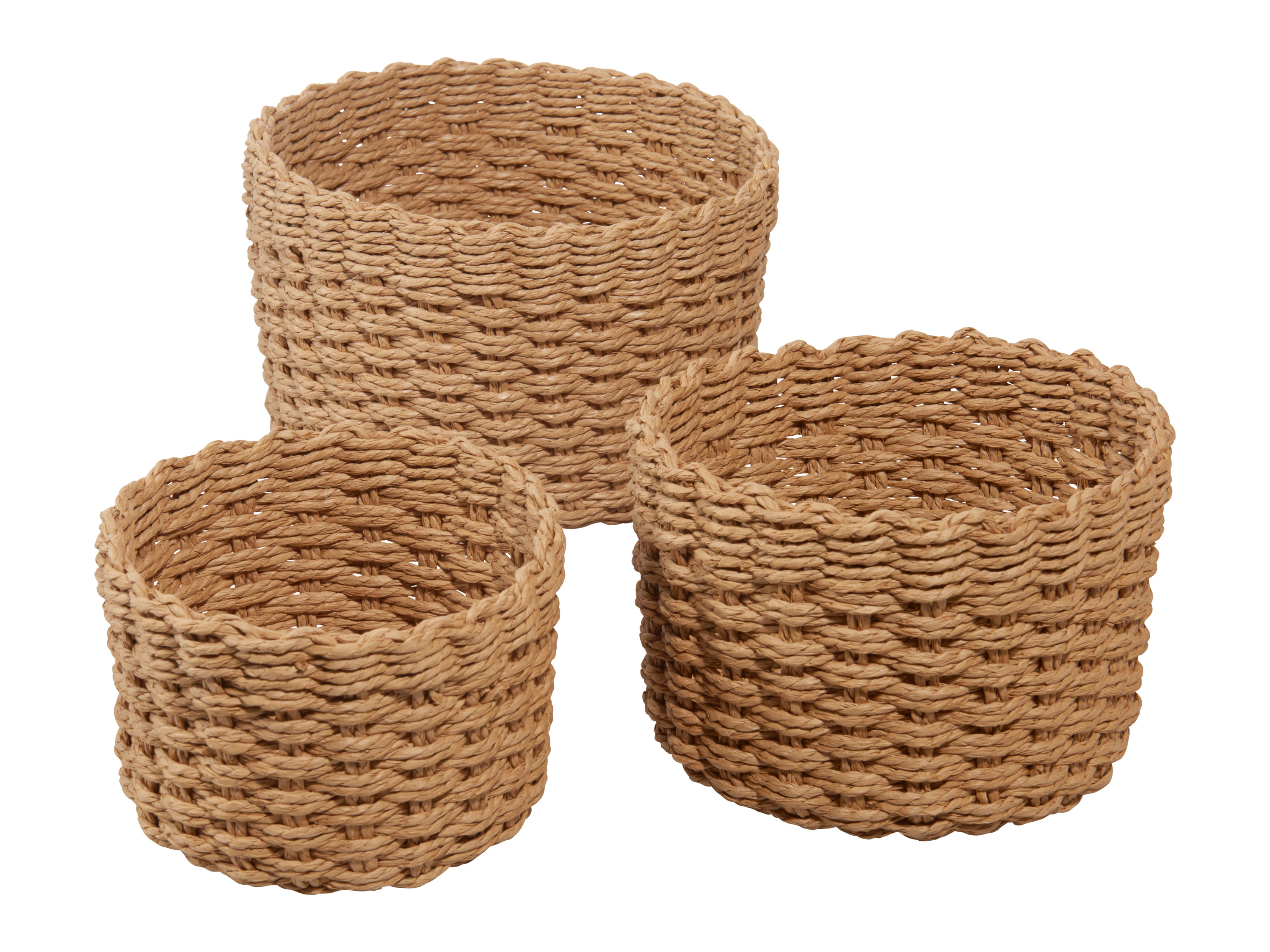 Livarno home Zestaw 3 koszyków do przechowywania Zestaw 3 sztuk, okrągły