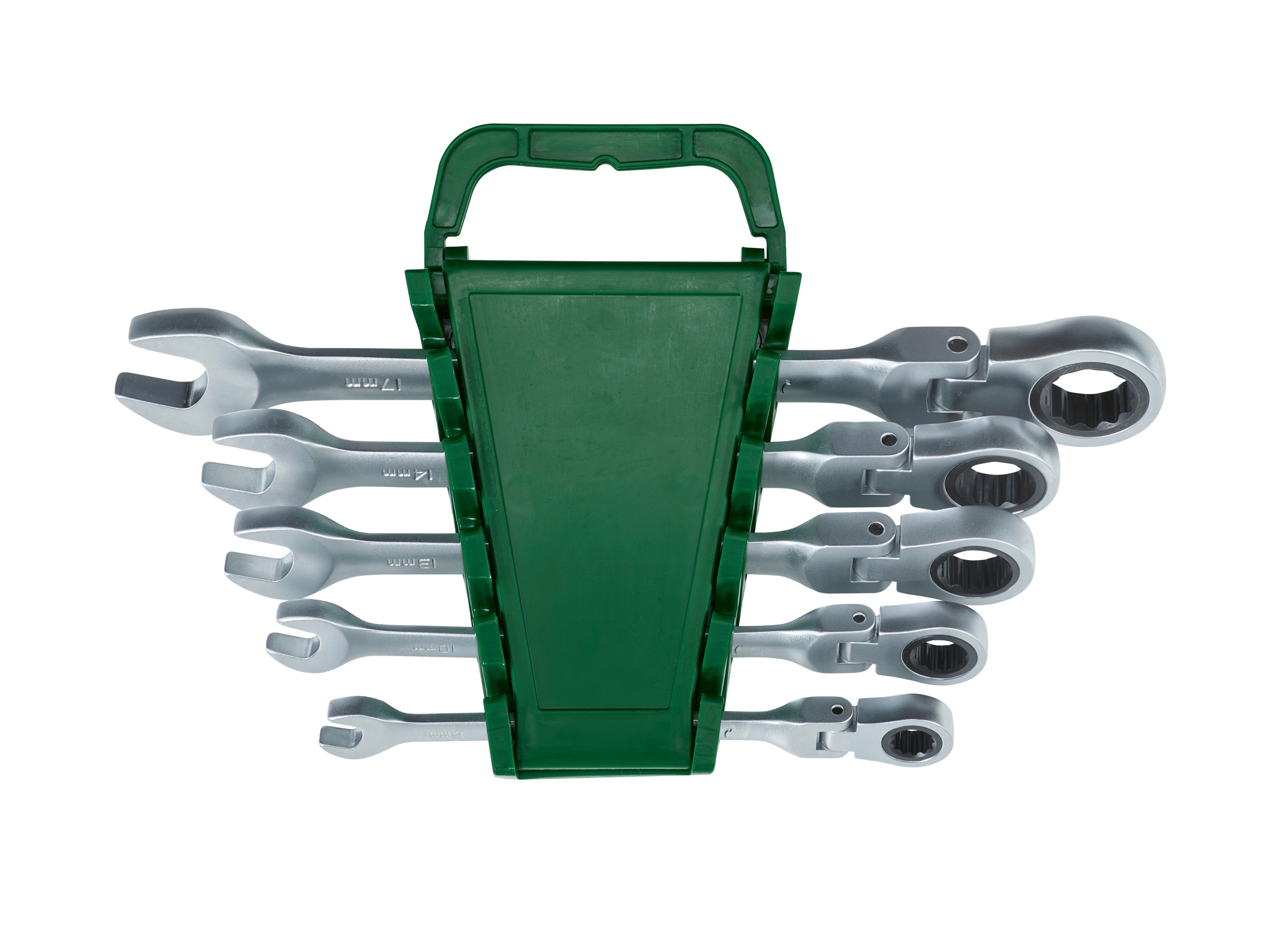 Parkside Zestaw kluczy płasko-oczkowych z grzechotką Z przegubem, 5 sztuk