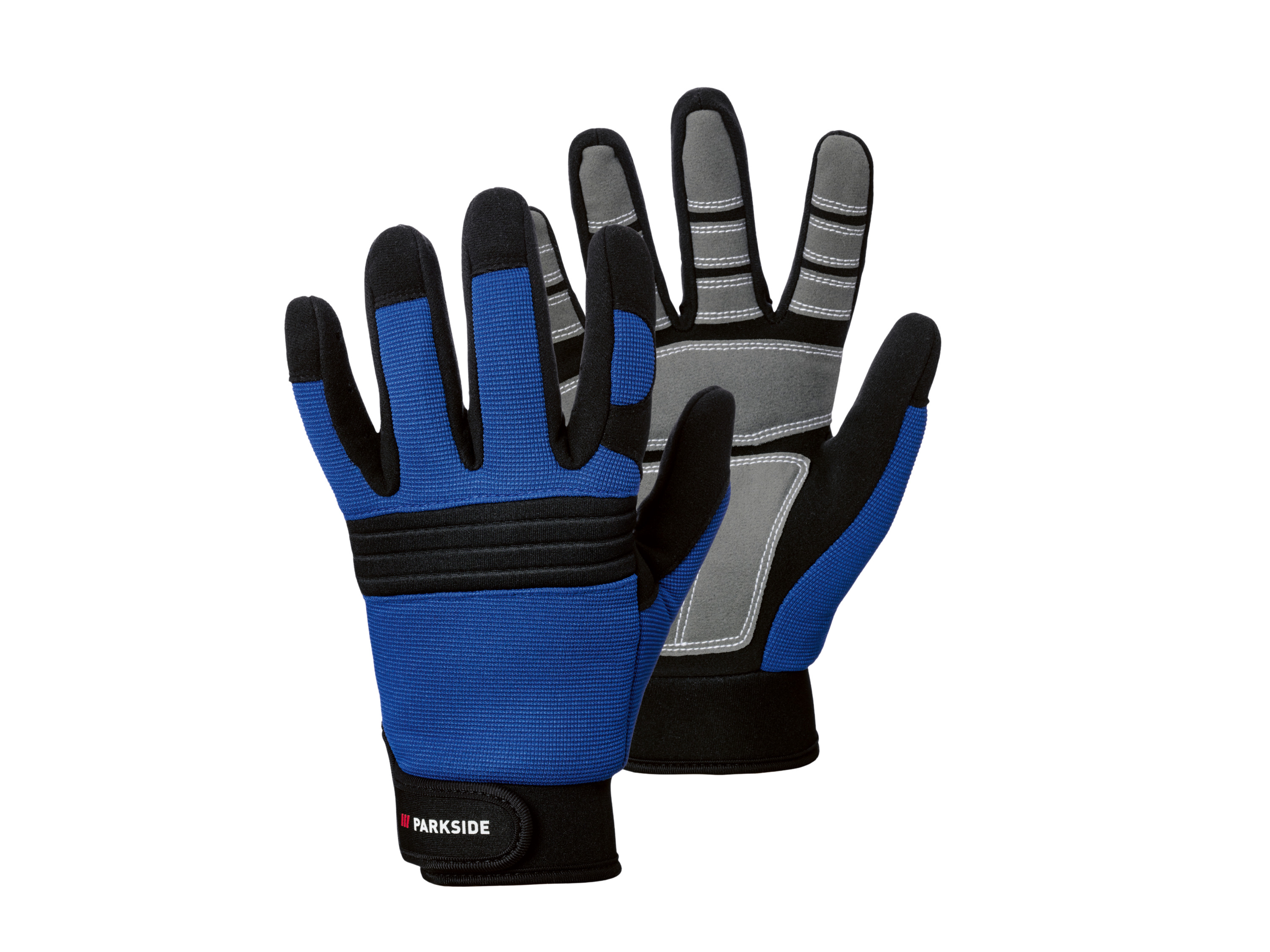 Parkside Rękawice robocze, elastyczny materiał Niebieski/ czarny, 7