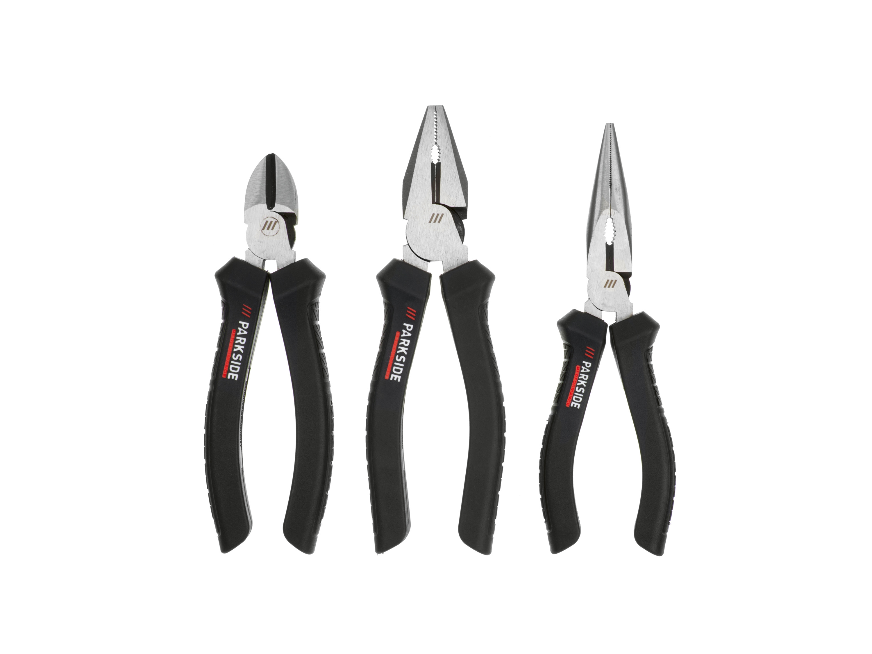 Parkside Performance Zestaw 3 szczypiec Szczypce uniwersalne i szczypce półokrągłe