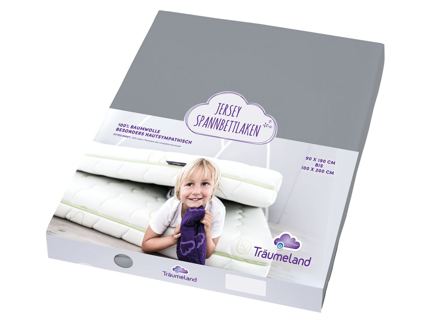 Träumeland Prześcieradło z dżerseju z gumką, 90 x 200 cm Antracytowy