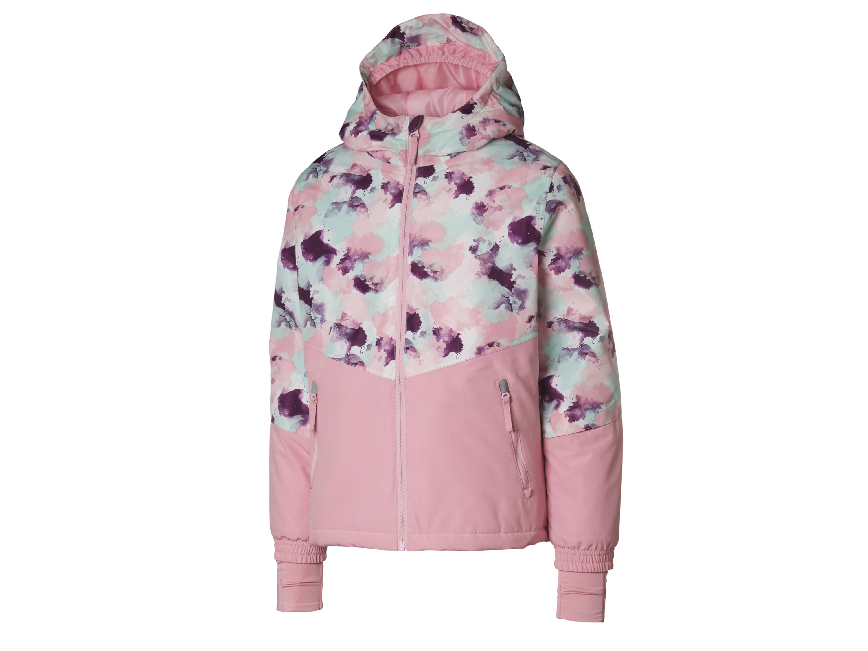 Crivit Kurtka narciarska dziewczęca Wzór/różowy, 134/140