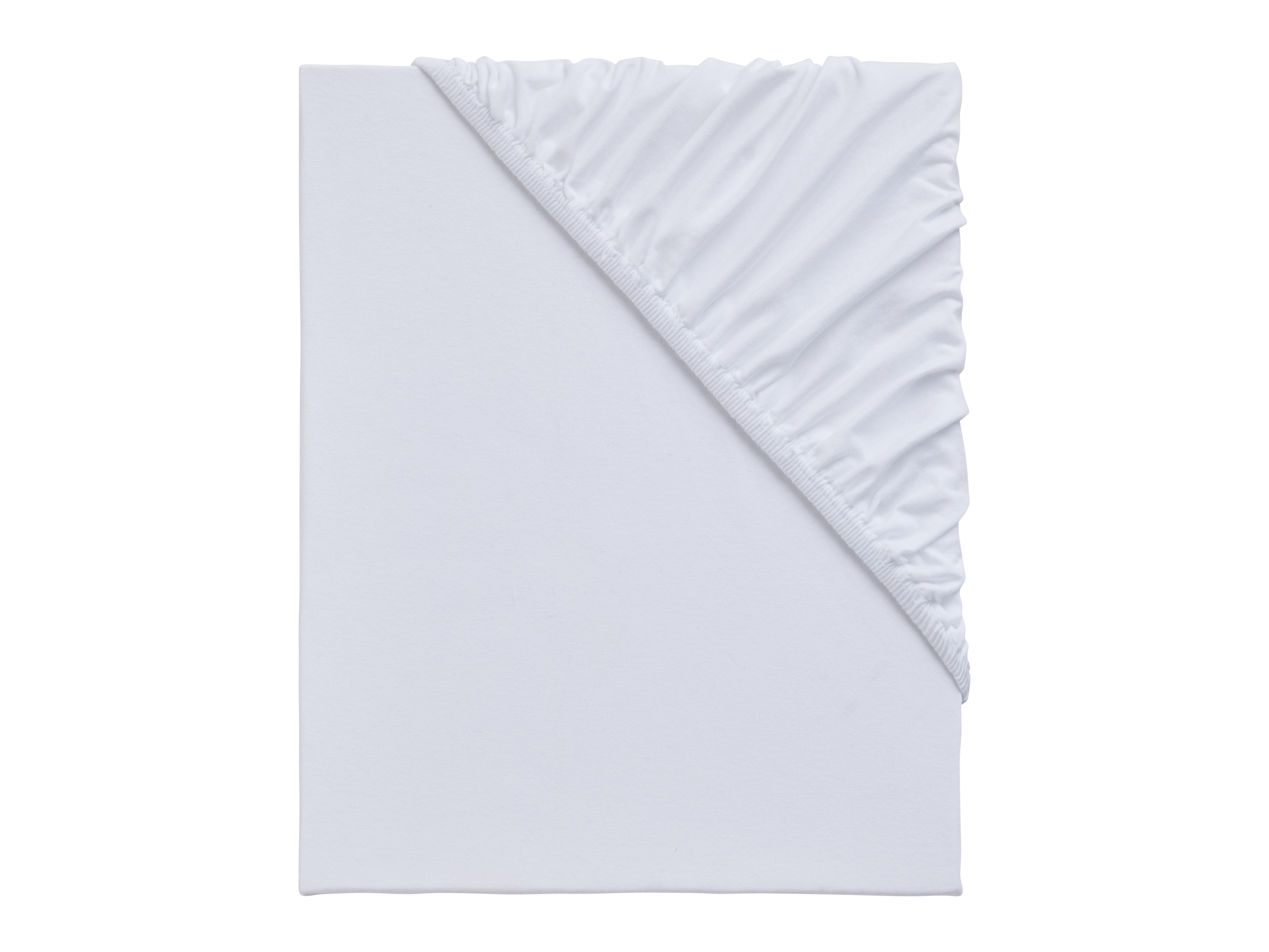 Emma Prześcieradło z dżerseju z gumką, 90-100 x 200 cm Biały