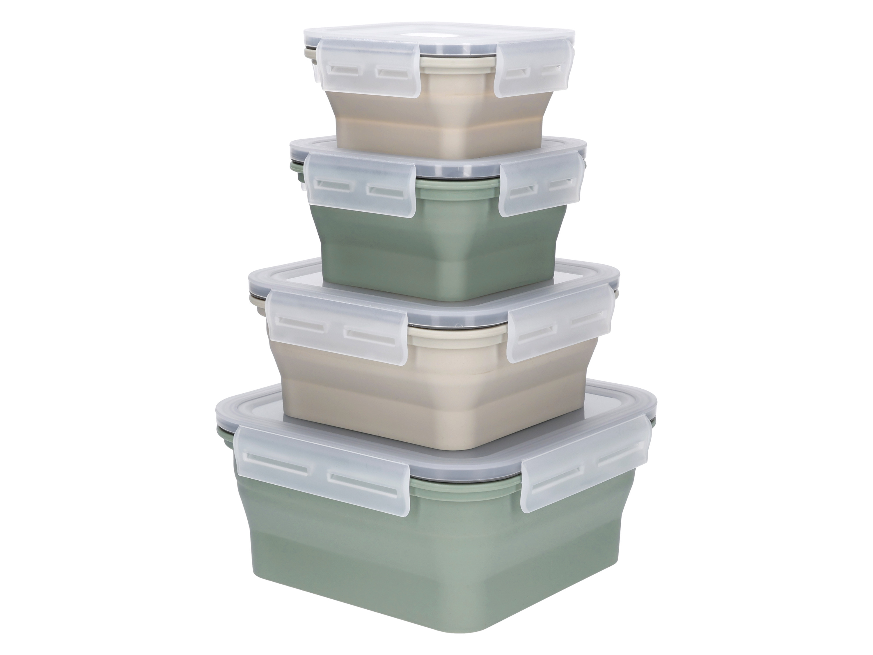 Silvercrest Składane pojemniki na żywność / Lunchbox Kwadrat 4 szt.