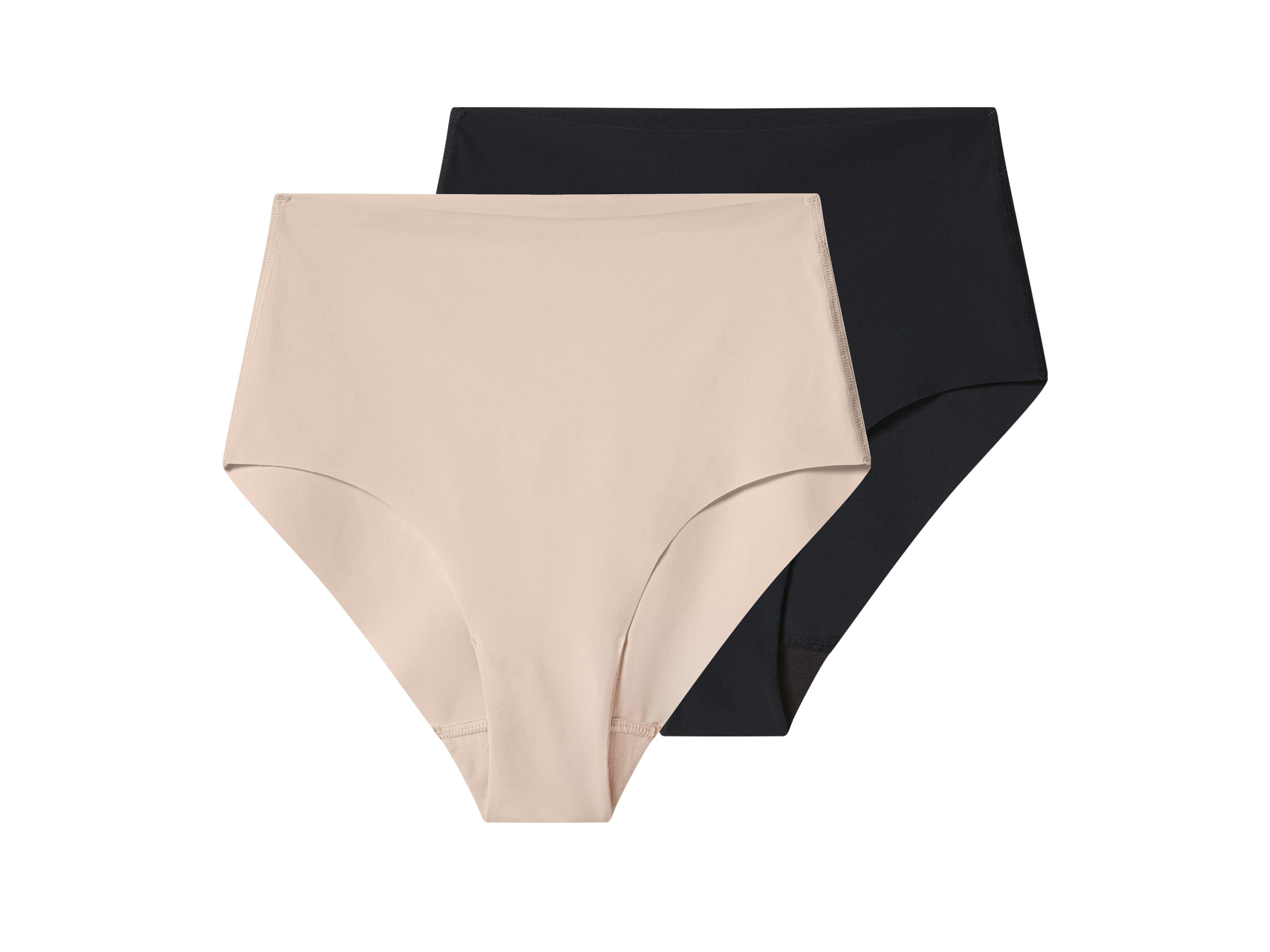 esmara Majtki modelujące damskie, cięte laserowo, 2 pary Czarny/ beżowy, Xl48/50