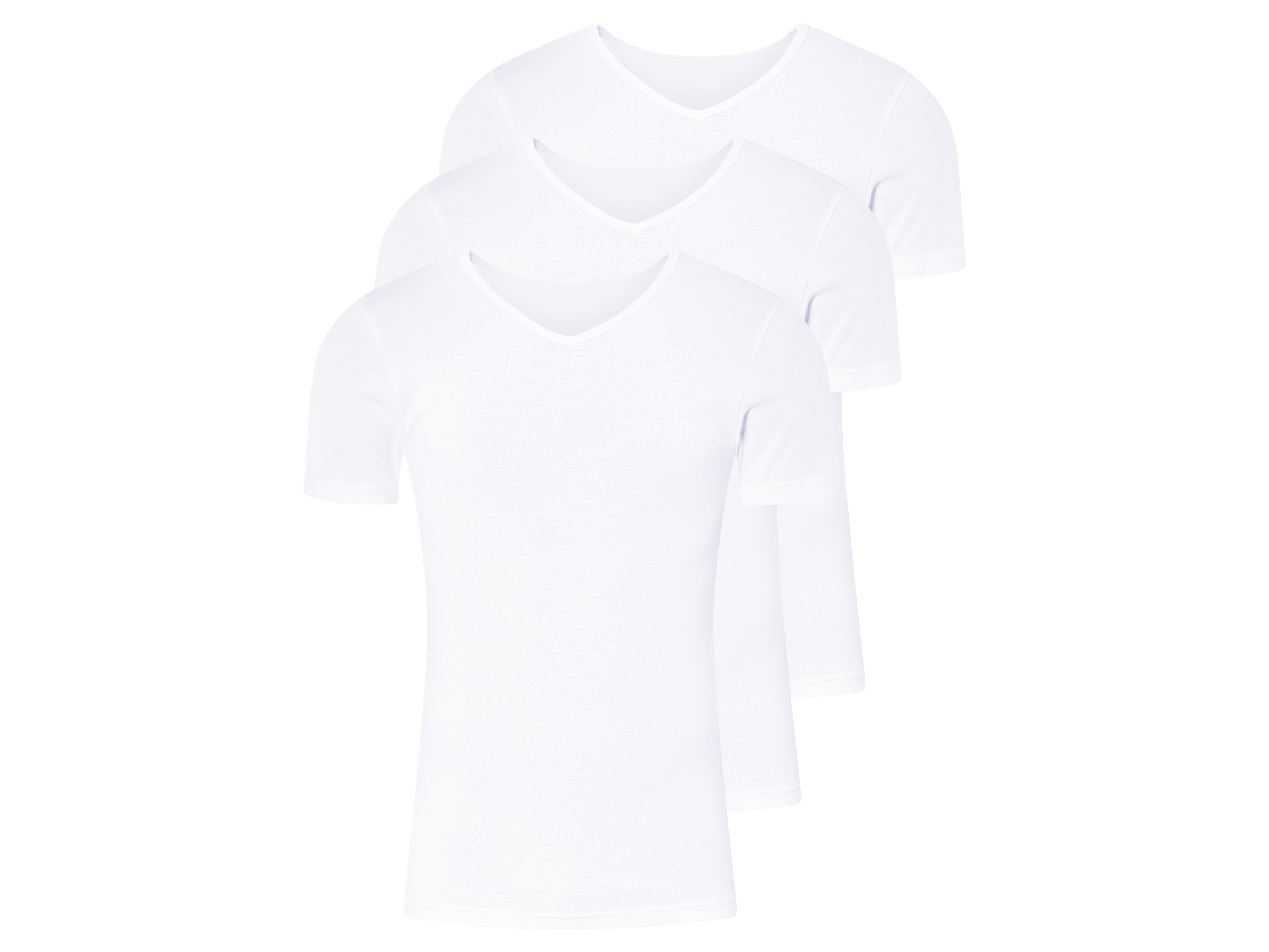 Livergy Podkoszulki męskie termoaktywne, 3 sztuki Dekolt w kształcie litery V, 4/S, Biały