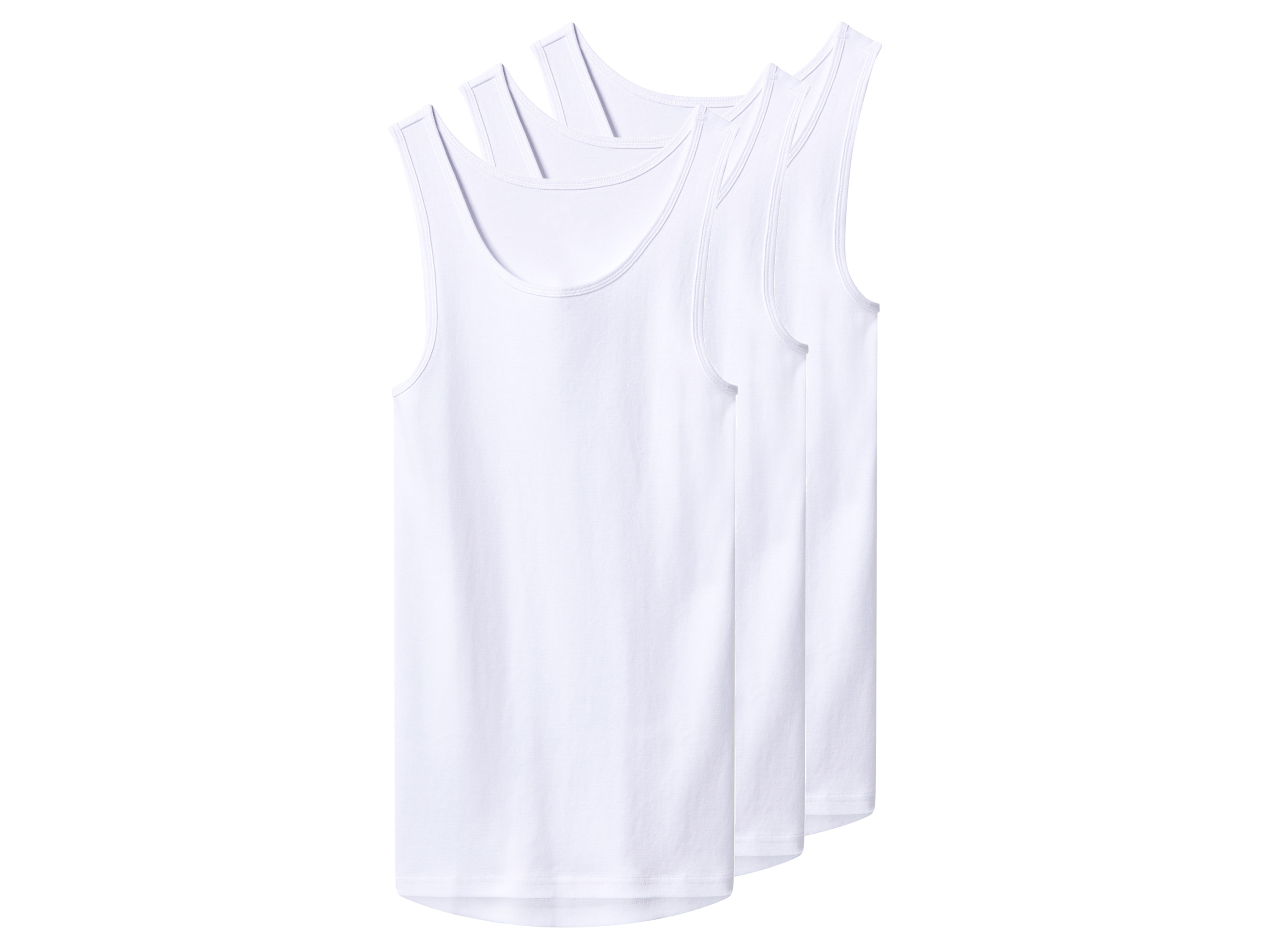 esmara Men Podkoszulki męskie z bawełny, 3 sztuki Biały, 7/Xl