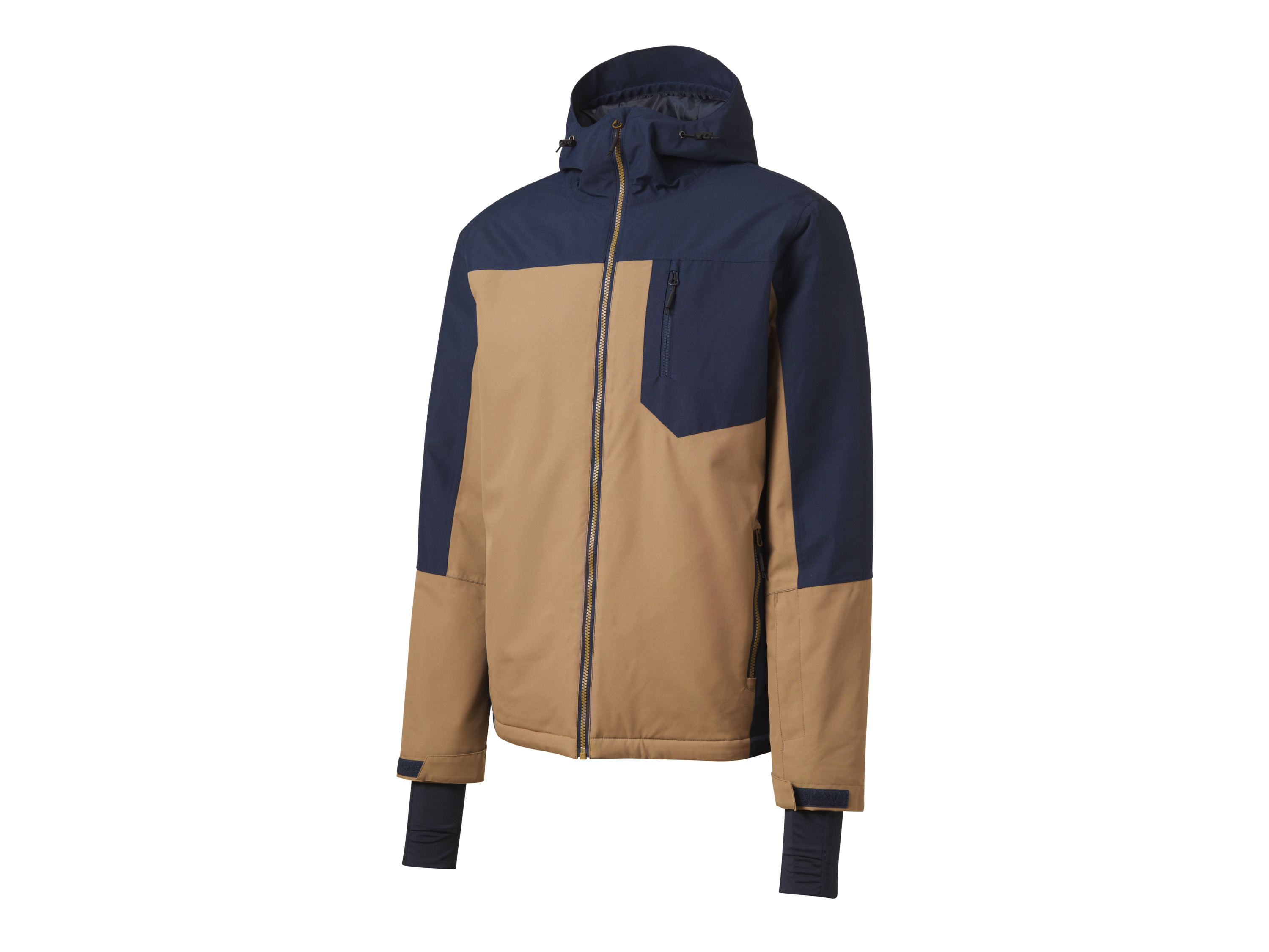 Crivit Kurtka narciarska męska z technologią Thermolite EcoMade Granatowy/ żółty, M 48/50