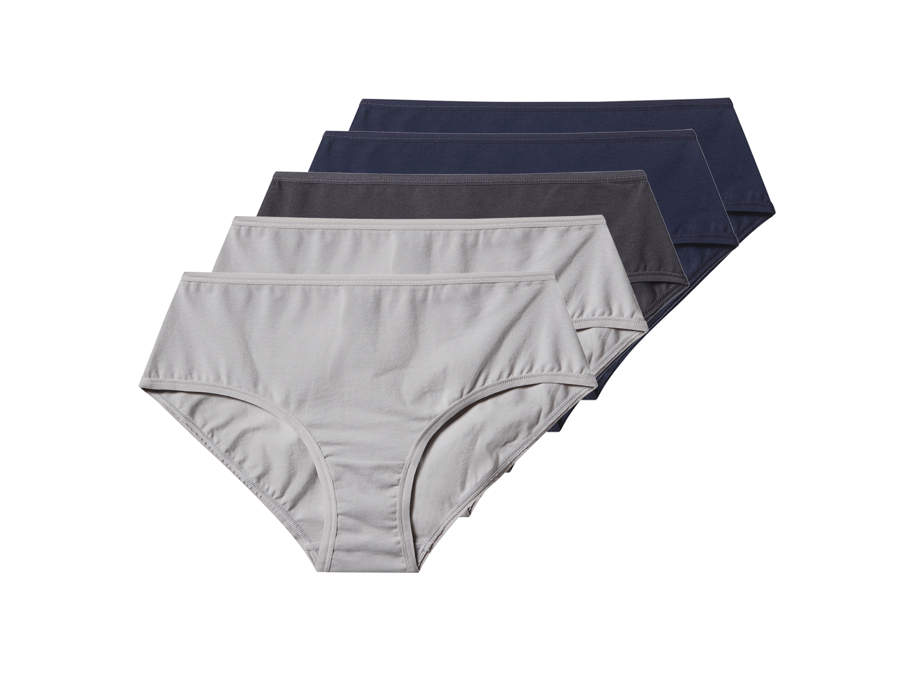 esmara Majtki figi damskie z wysokim stanem, 5 par Granatowy/szary, S36/38