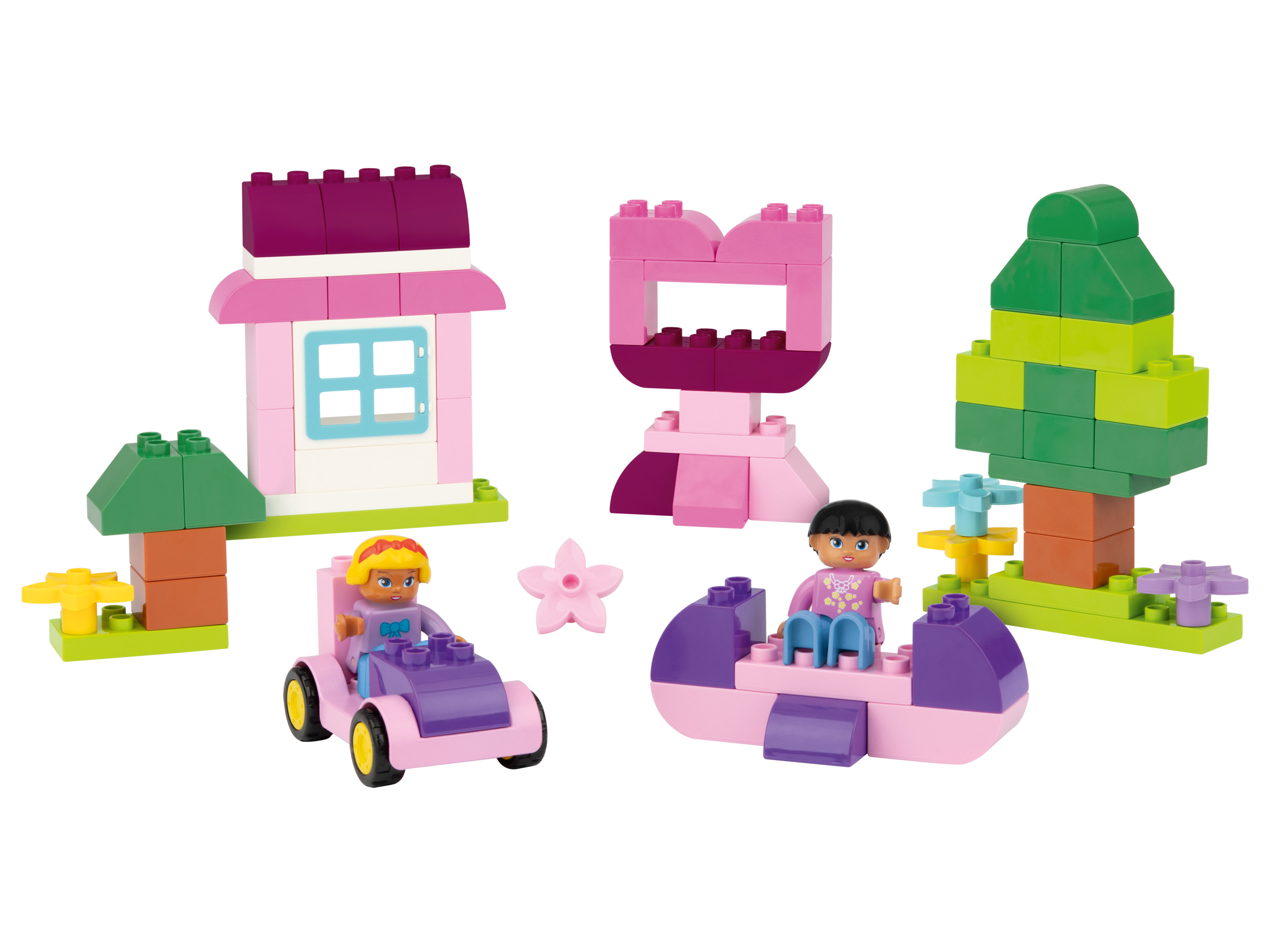 Playtive Clippys Zestaw klocków w pudełku, 69 lub 70 elementów Pudełko na klocki konstrukcyjne junior