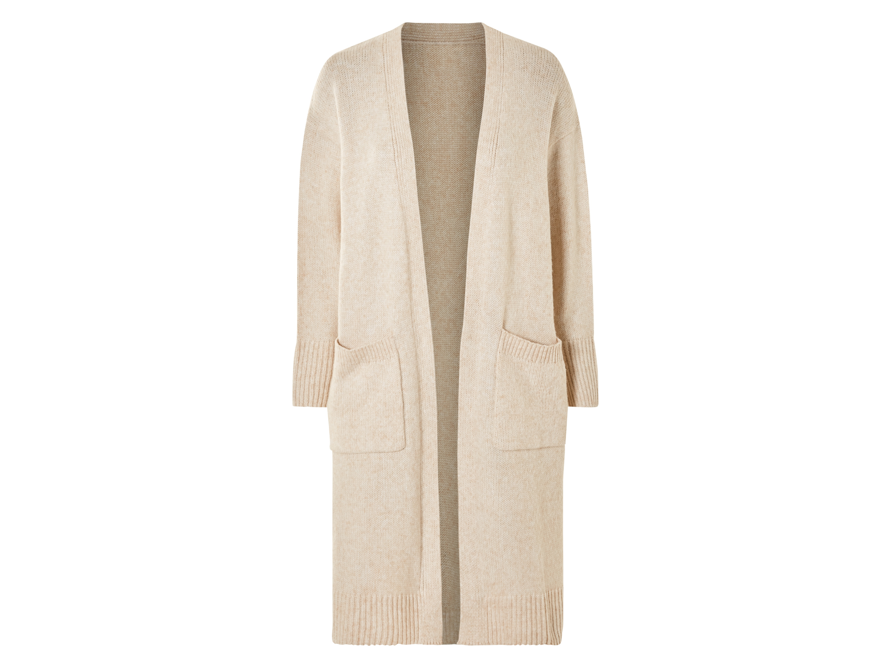 esmara Kardigan damski długi Beżowy, XS 32/34