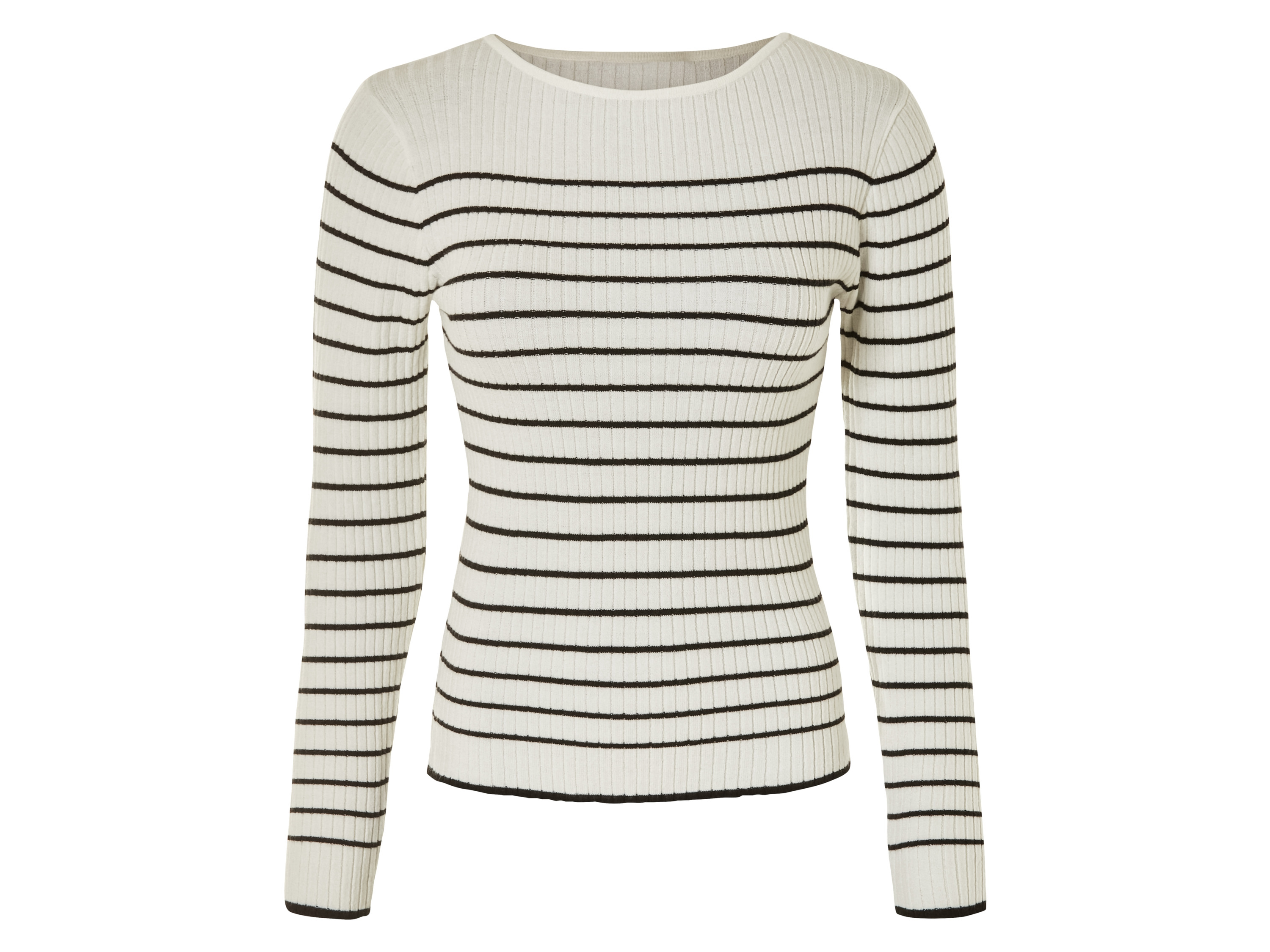 esmara Sweter damski z dzianiny prążkowanej W paski, XS 32-34