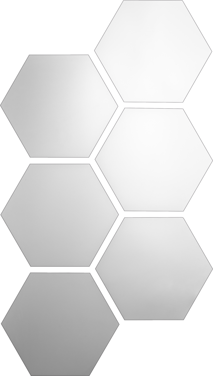 Livarno Zestaw płytek lustrzanych Sześciokątny