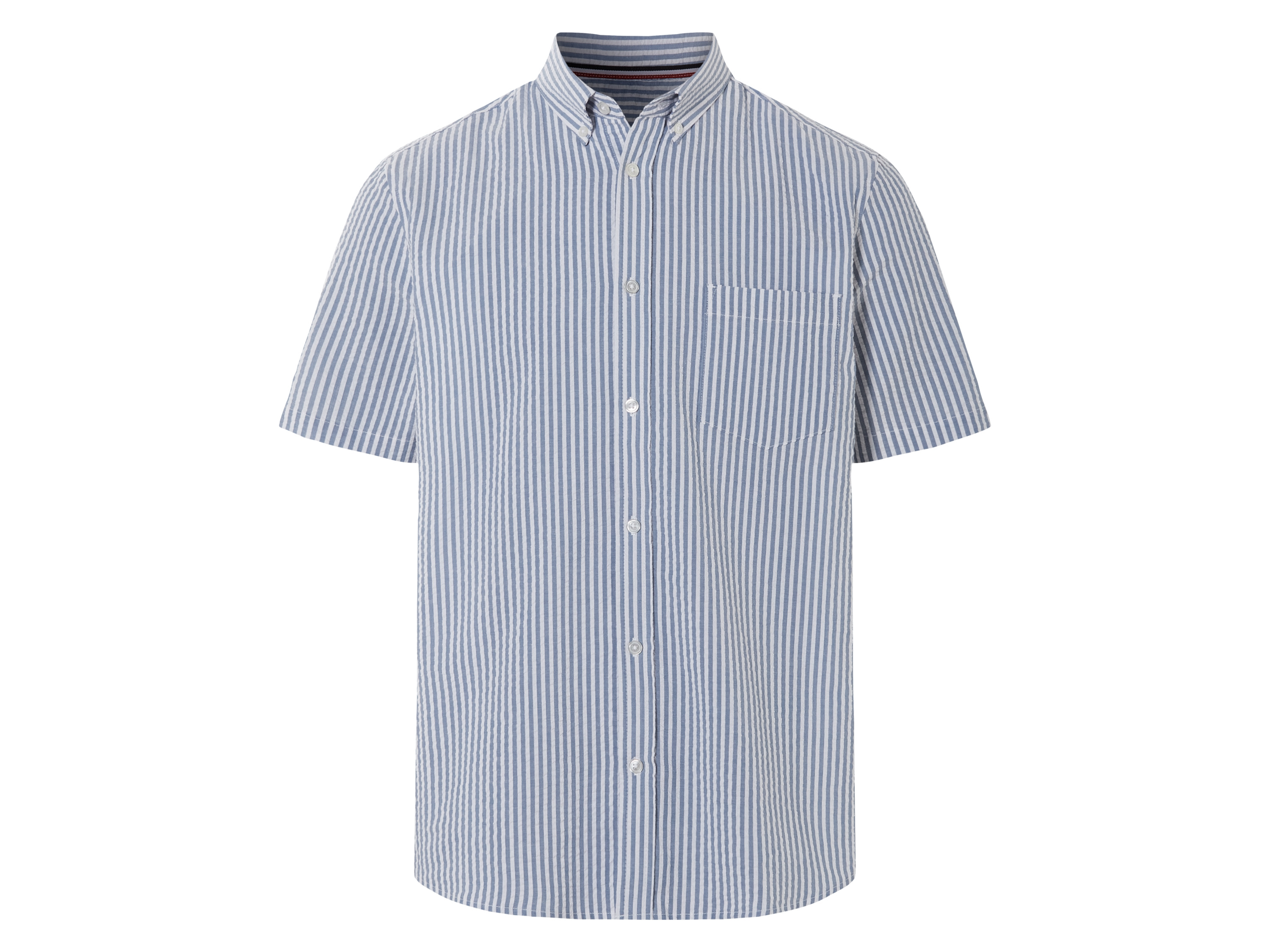 Livergy Koszula męska z bawełny Niebieski/biały/paski, M 39/40