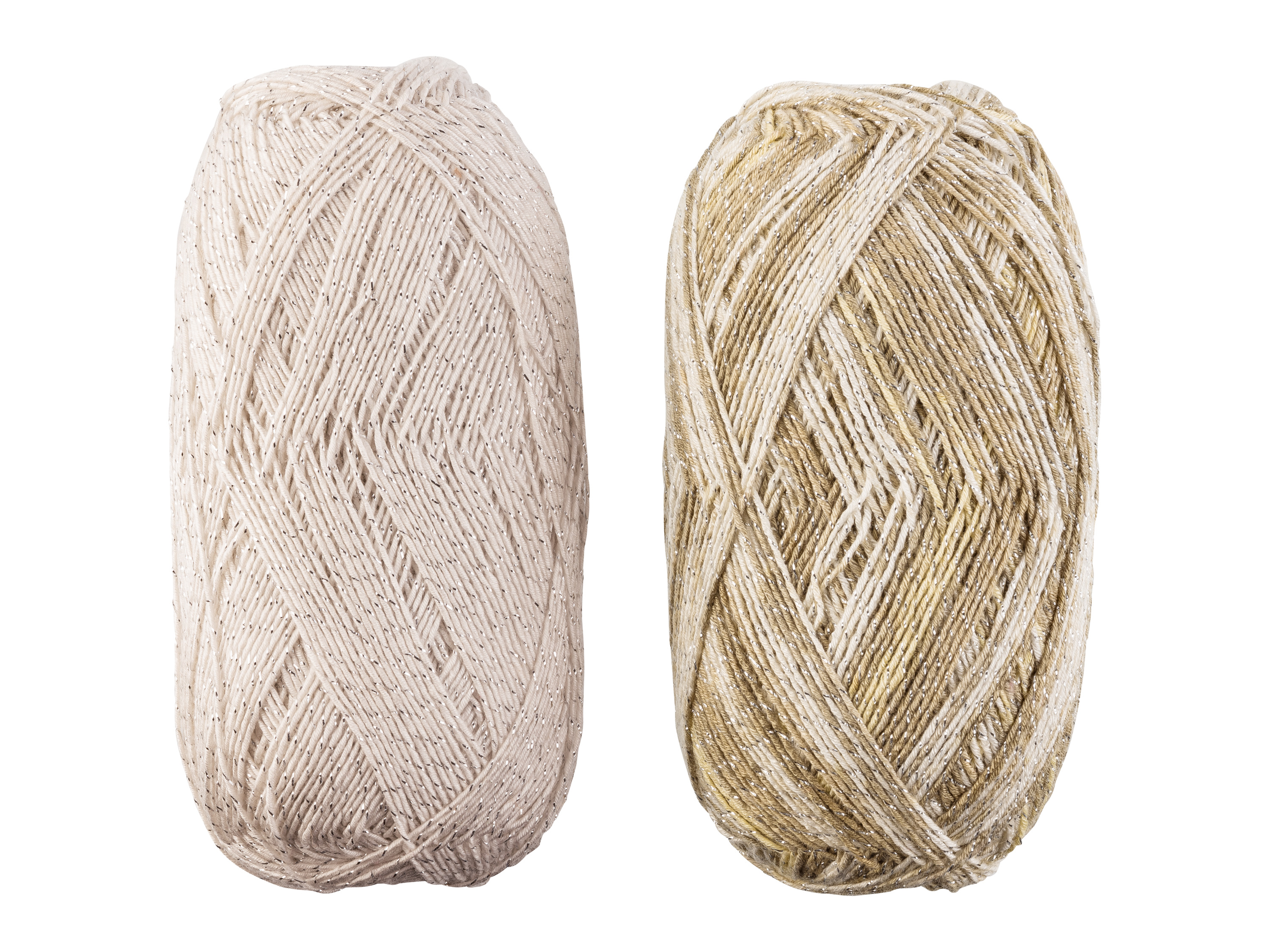 crelando Włóczka brokatowa na skarpetki, 2 sztuki Biały