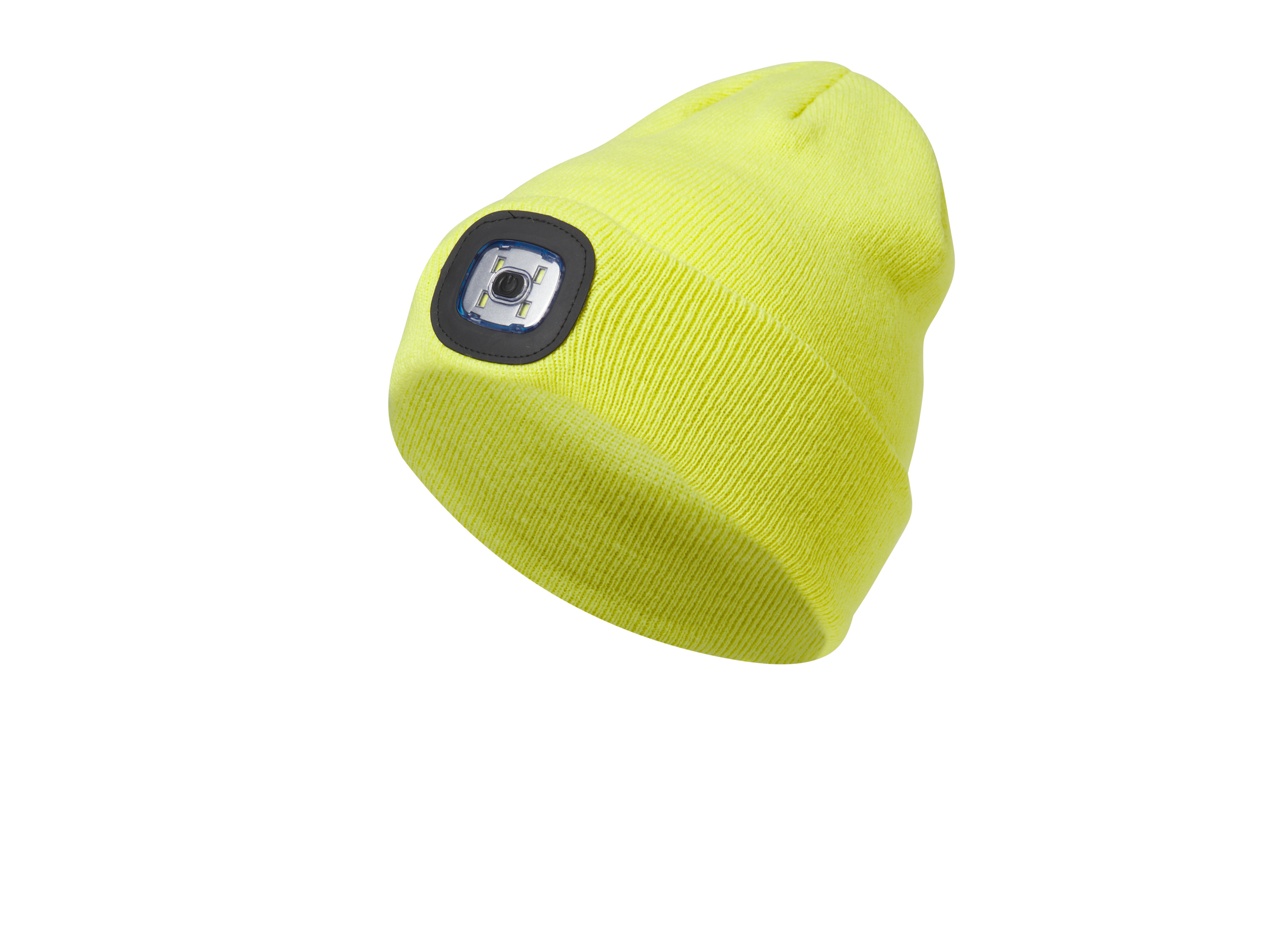 Crivit Czapka dzianinowa LED Limonkowy, L/Xl